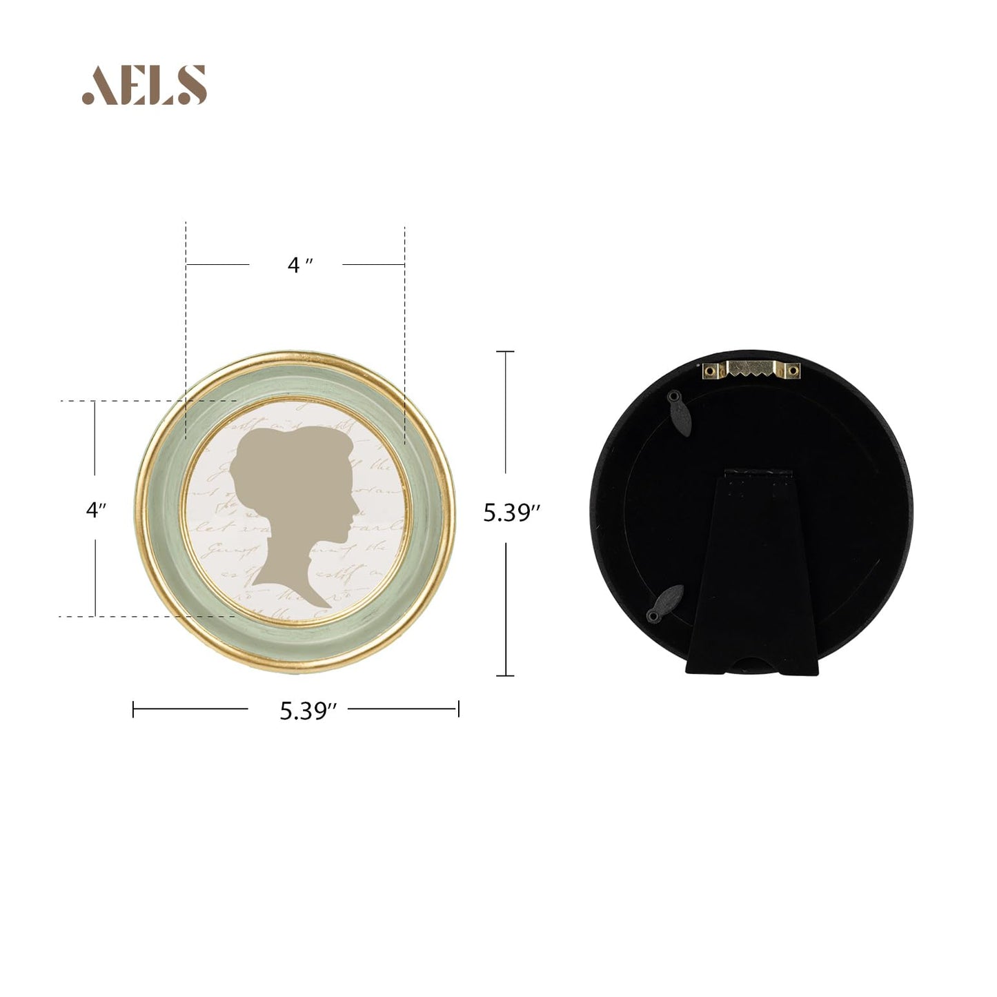 AELS 4x4 Inch Vintage Picture Frame, Elegant Antique Photo Frames with Glass Front, Photo Display, Tabletop Wall Hanging, Gift Ideas, Off-white Oval with Gold Trim