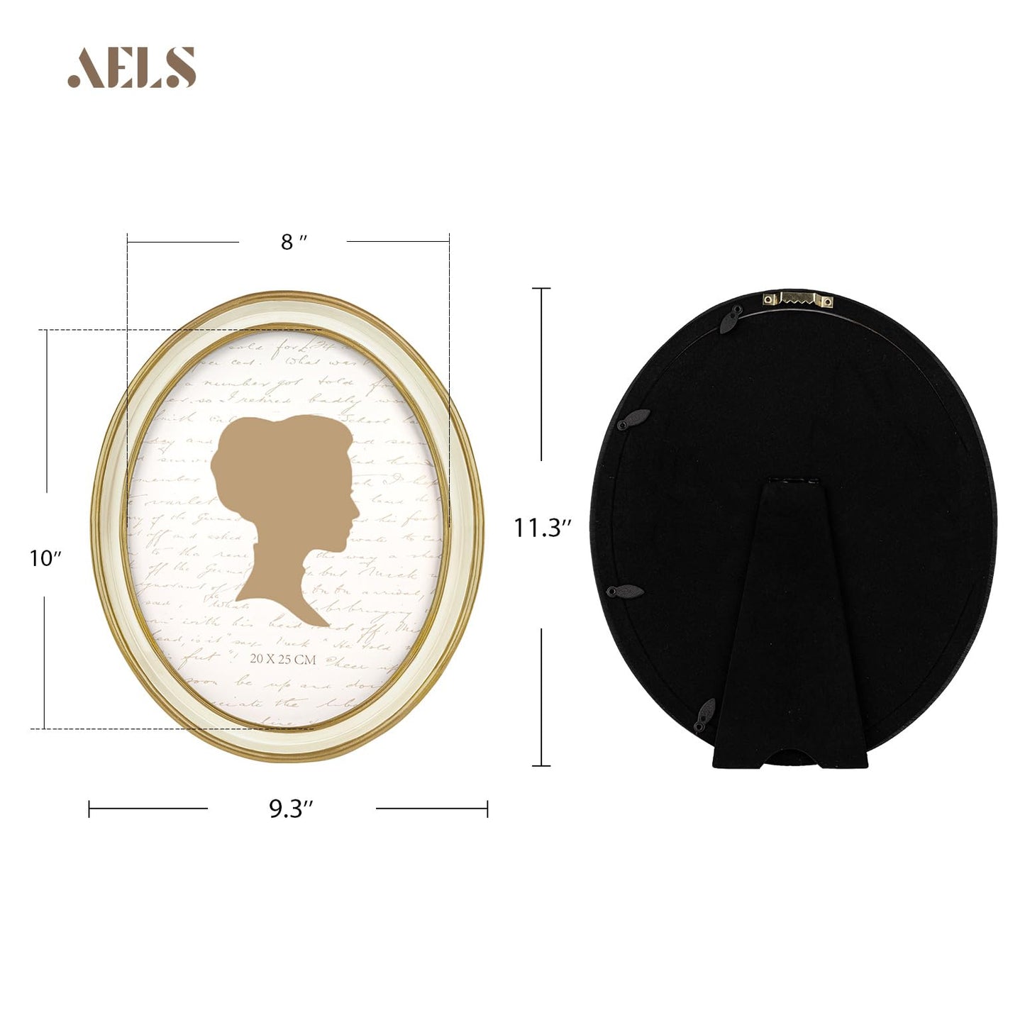 AELS 4x4 Inch Vintage Picture Frame, Elegant Antique Photo Frames with Glass Front, Photo Display, Tabletop Wall Hanging, Gift Ideas, Off-white Oval with Gold Trim