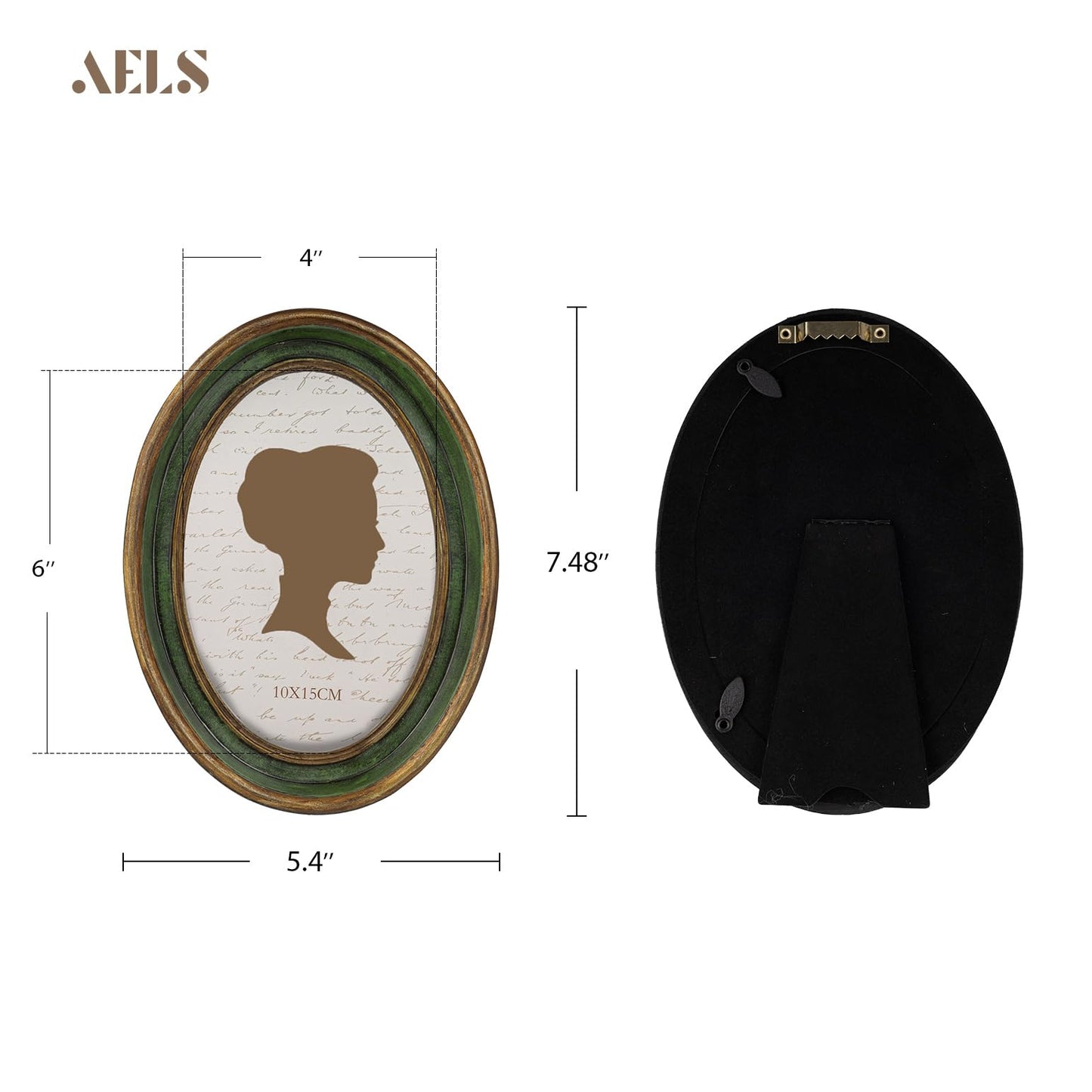 AELS 4x4 Inch Vintage Picture Frame, Elegant Antique Photo Frames with Glass Front, Photo Display, Tabletop Wall Hanging, Gift Ideas, Off-white Oval with Gold Trim