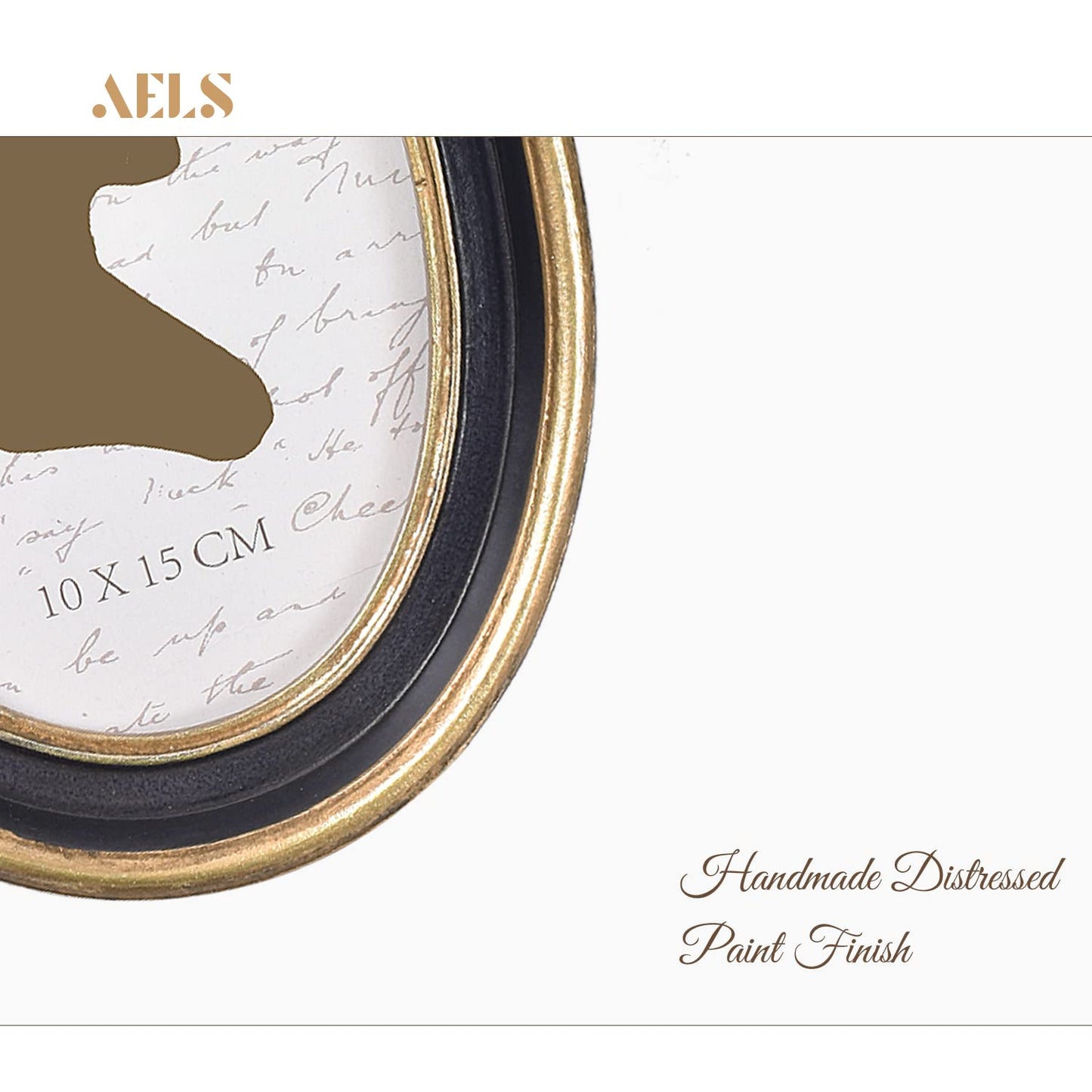 AELS 4x4 Inch Vintage Picture Frame, Elegant Antique Photo Frames with Glass Front, Photo Display, Tabletop Wall Hanging, Gift Ideas, Off-white Oval with Gold Trim
