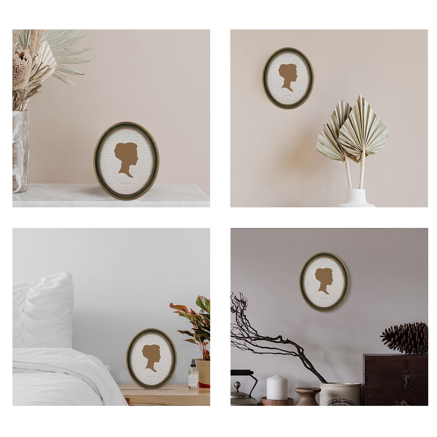 AELS 4x4 Inch Vintage Picture Frame, Elegant Antique Photo Frames with Glass Front, Photo Display, Tabletop Wall Hanging, Gift Ideas, Off-white Oval with Gold Trim