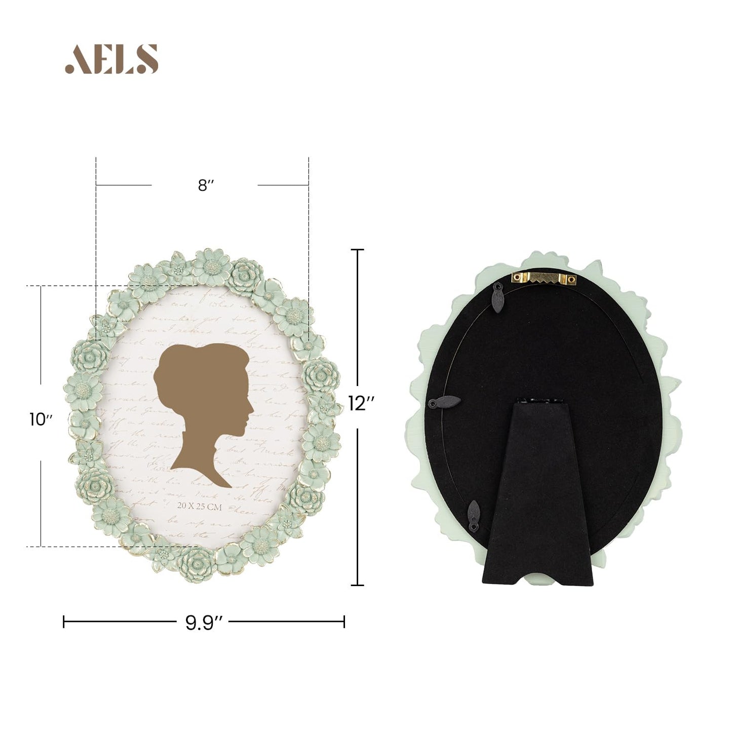 AELS 4x4 Inch Vintage Picture Frame, Elegant Antique Oval Photo Frames with Glass Front, Photo Display, Tabletop Wall Hanging, Gift Ideas, Gold Flower