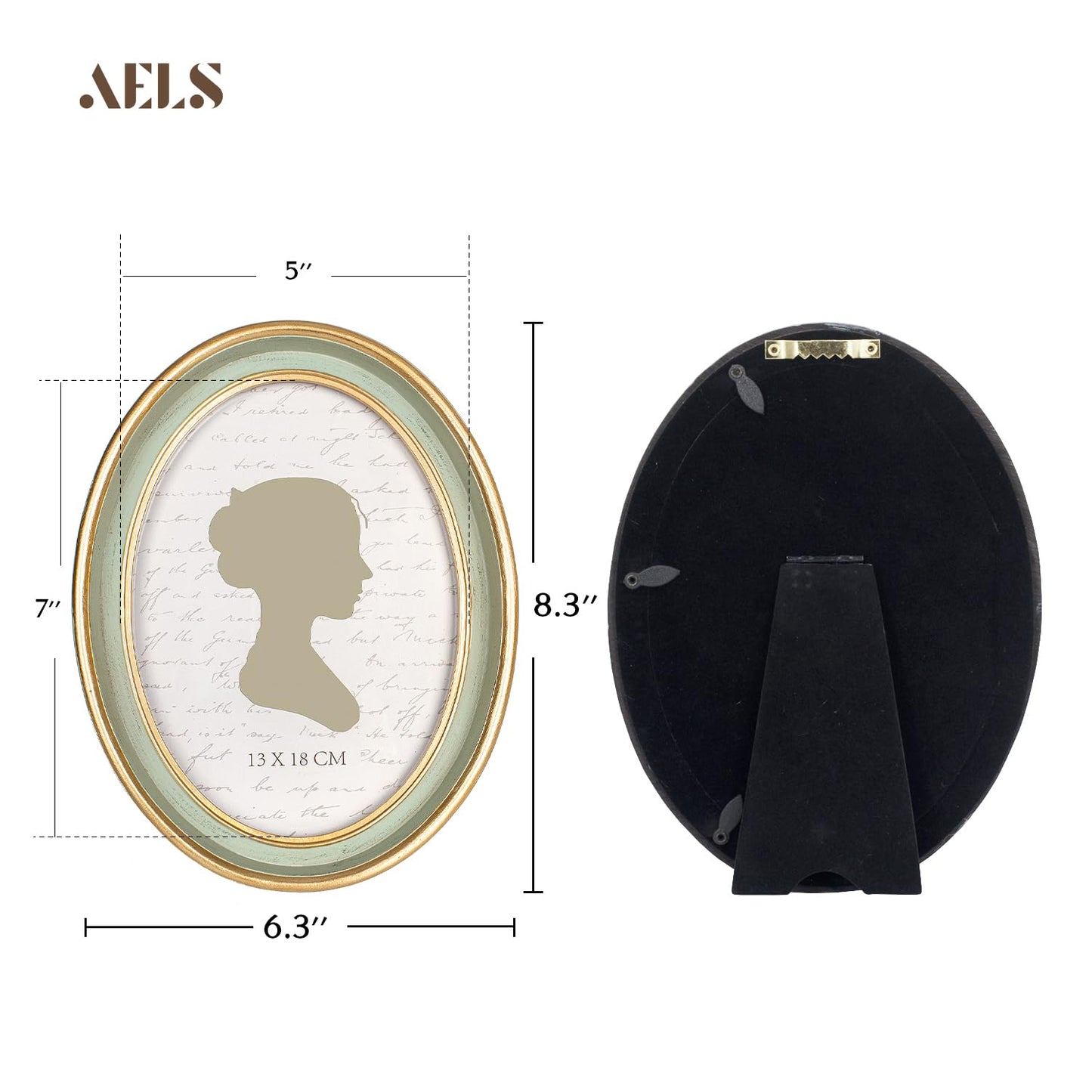 AELS 4x4 Inch Vintage Picture Frame, Elegant Antique Photo Frames with Glass Front, Photo Display, Tabletop Wall Hanging, Gift Ideas, Off-white Oval with Gold Trim