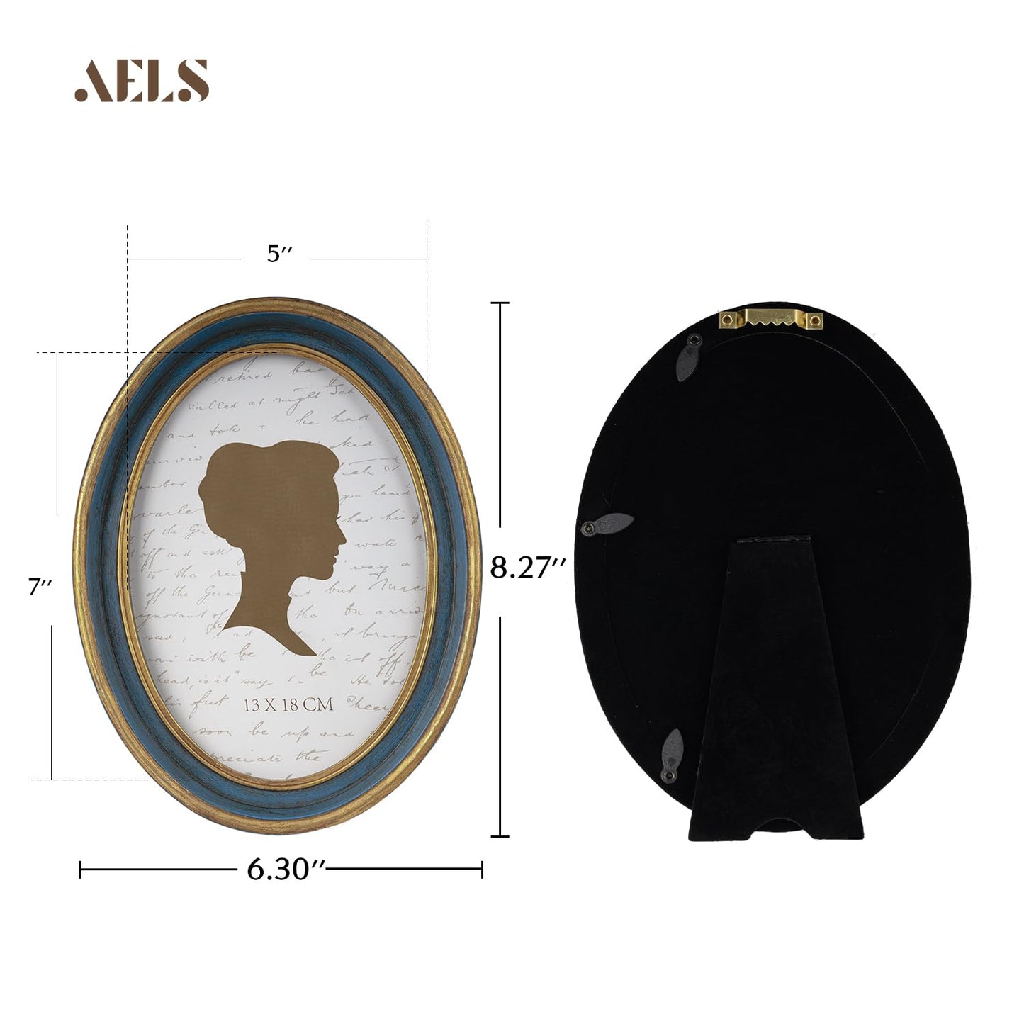AELS 4x4 Inch Vintage Picture Frame, Elegant Antique Photo Frames with Glass Front, Photo Display, Tabletop Wall Hanging, Gift Ideas, Off-white Oval with Gold Trim