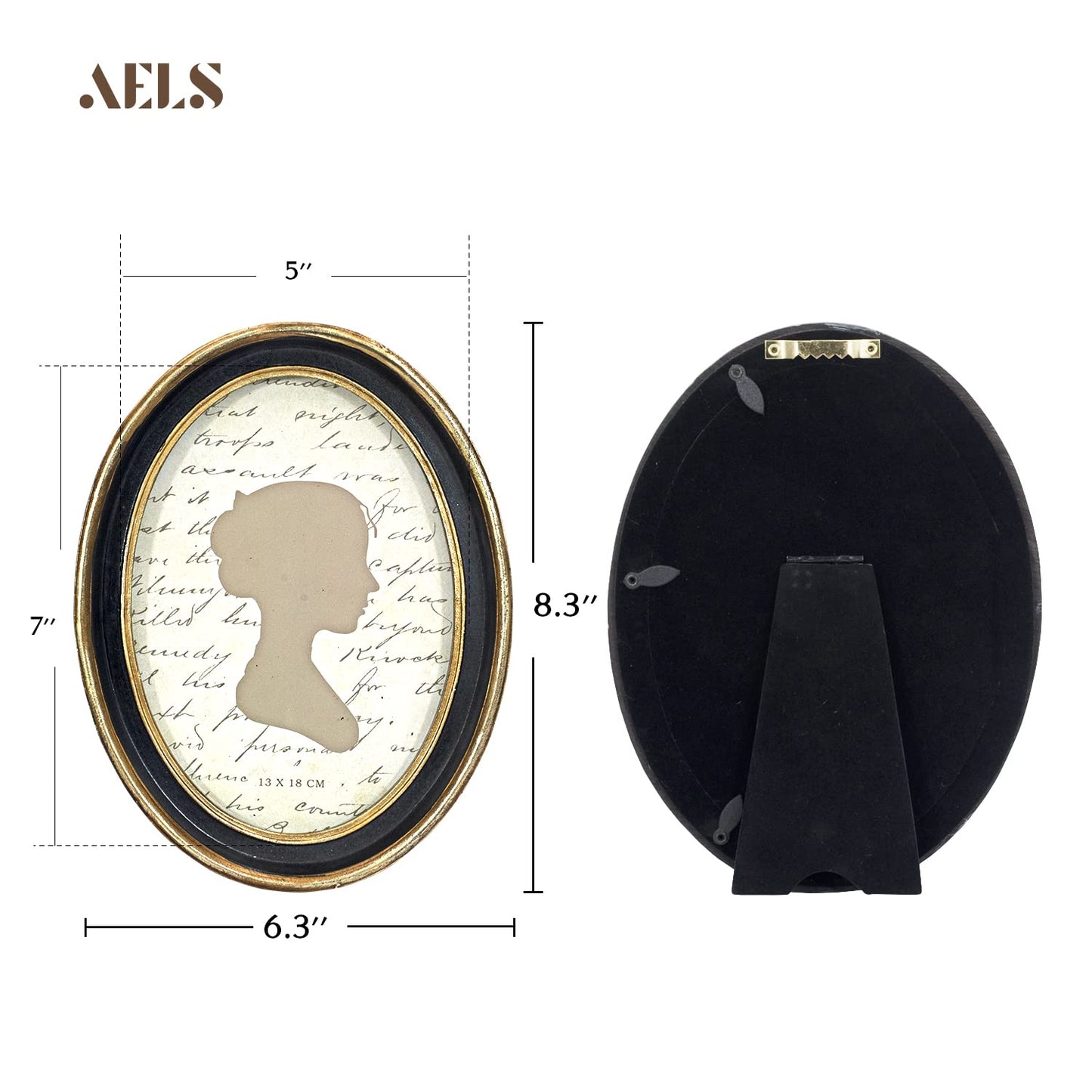 AELS 4x4 Inch Vintage Picture Frame, Elegant Antique Photo Frames with Glass Front, Photo Display, Tabletop Wall Hanging, Gift Ideas, Off-white Oval with Gold Trim