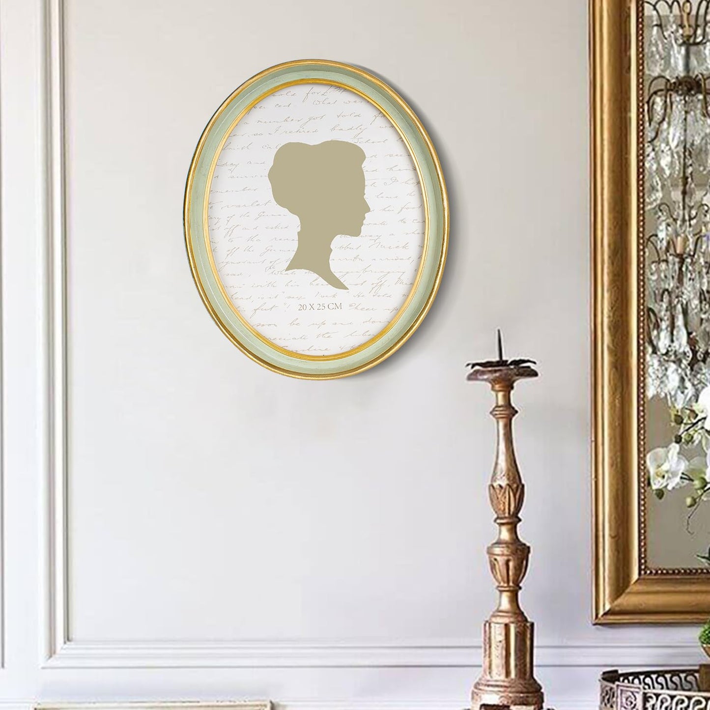 AELS 4x4 Inch Vintage Picture Frame, Elegant Antique Photo Frames with Glass Front, Photo Display, Tabletop Wall Hanging, Gift Ideas, Off-white Oval with Gold Trim