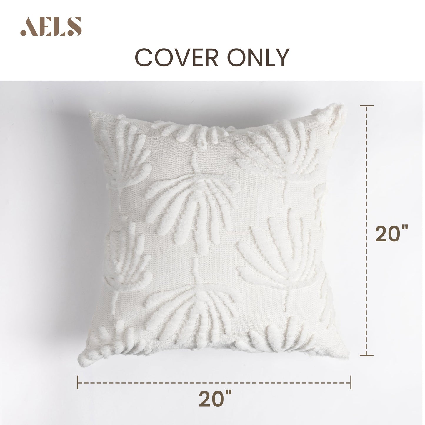 AELS Decorative Throw Pillow Covers 18x18, Set of 2, Modern Farmhouse Fan Palm Leaves Soft Plush Couch Pillow Case for Bed Couch Sofa, Green (Covers Only)