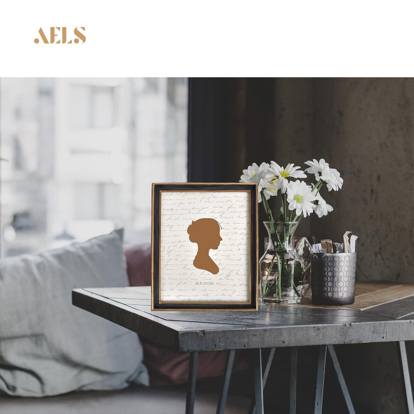 AELS 8x10 Inch Vintage Picture Frame, Elegant Antique Photo Frames with Glass Front, Photo Display, Tabletop Wall Hanging, Gift Ideas, Off-white with Gold Trim