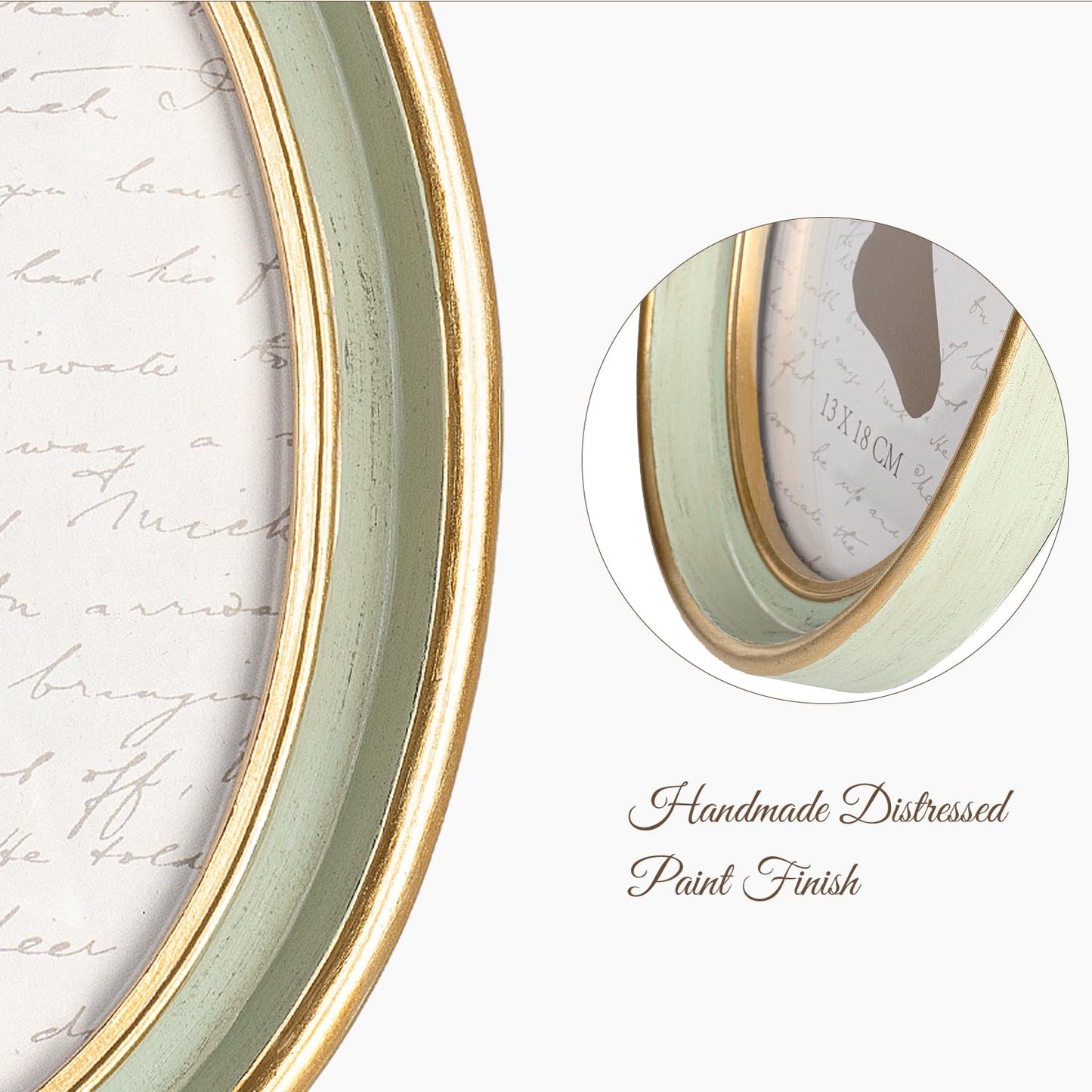 AELS 4x4 Inch Vintage Picture Frame, Elegant Antique Photo Frames with Glass Front, Photo Display, Tabletop Wall Hanging, Gift Ideas, Off-white Oval with Gold Trim