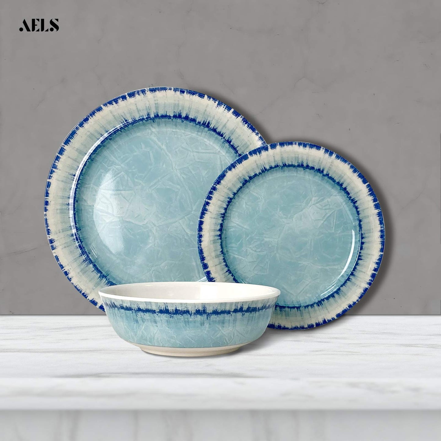 AELS Melamine Dinnerware Set of 12 Pcs Dinner Dishes Set for Indoor and Outdoor Use, Dishwasher Safe, Lightweight Unbreakable, BPA Free, Sage Green
