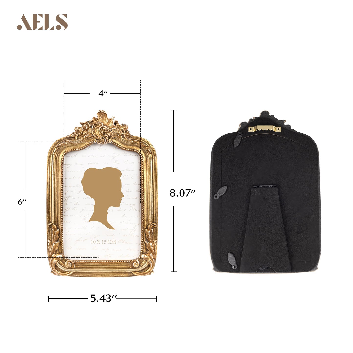 AELS 8x10 Inch Vintage Picture Frame, Elegant Antique Photo Frames with Glass Front, Photo Display, Tabletop Wall Hanging, Gift Ideas, Gold and Sage Green