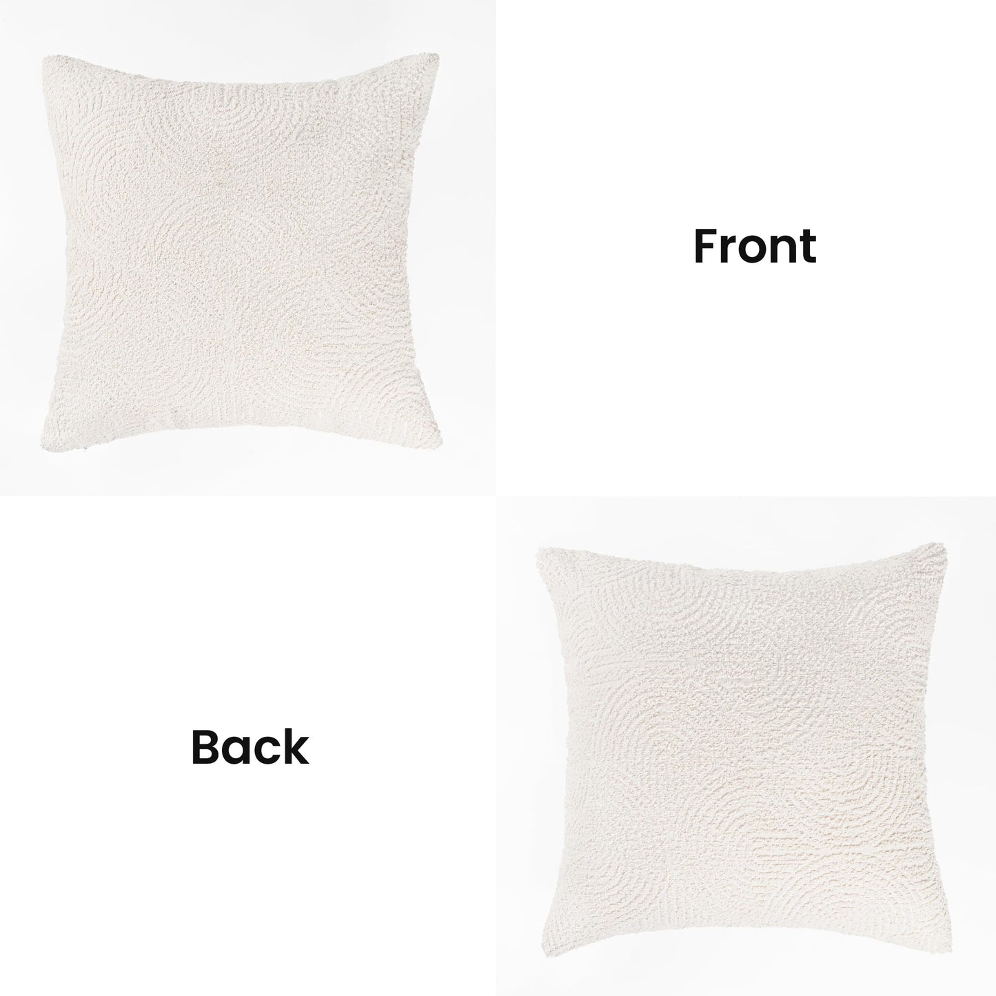 AELS Boho Decorative Textured Throw Pillow Covers 18x18, Modern Mid Century Rainbow Tufted Pillow Case, Farmhouse Rustic Geometric Woven Cushion Case for Bed Couch Sofa, Creamy White