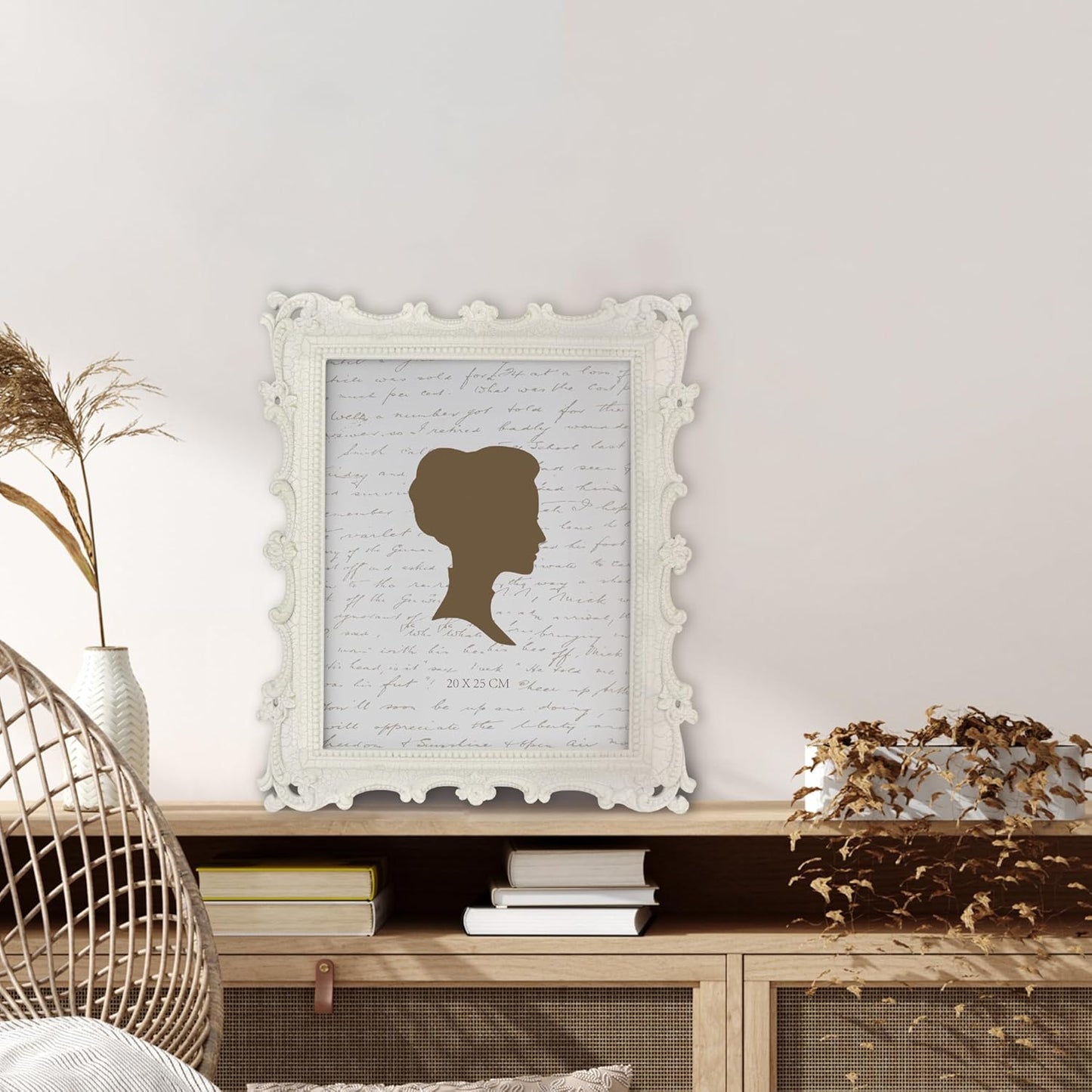 AELS 8x10 Inch Vintage Picture Frame, Elegant Antique Photo Frames with Glass Front, Photo Display, Tabletop Wall Hanging, Gift Ideas, White Waves
