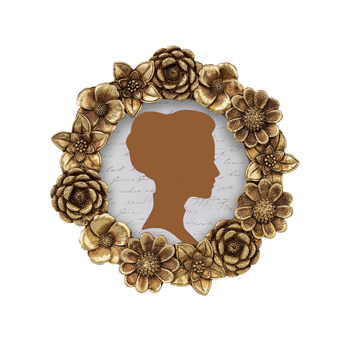 AELS 4x4 Inch Vintage Picture Frame, Elegant Antique Oval Photo Frames with Glass Front, Photo Display, Tabletop Wall Hanging, Gift Ideas, Gold Flower