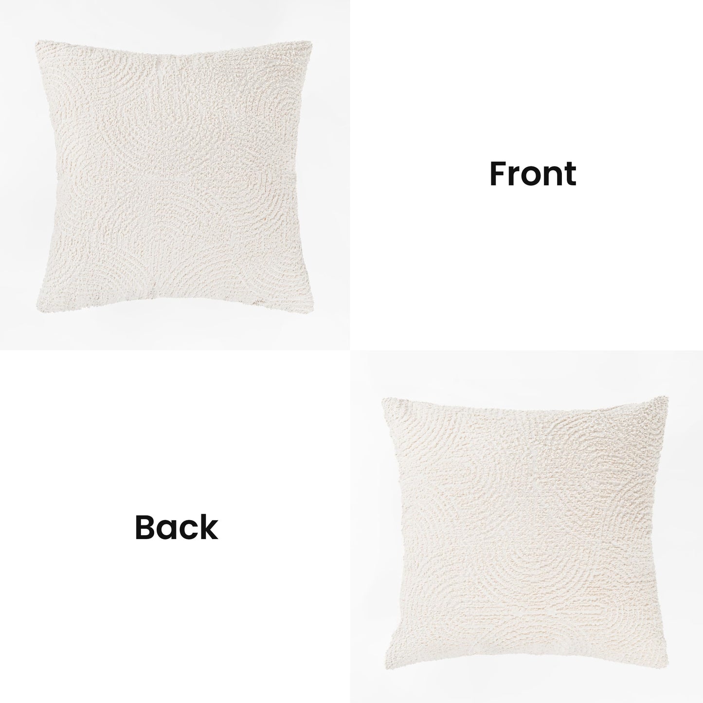 AELS Boho Decorative Textured Throw Pillow Covers 18x18, Modern Mid Century Rainbow Tufted Pillow Case, Farmhouse Rustic Geometric Woven Cushion Case for Bed Couch Sofa, Creamy White