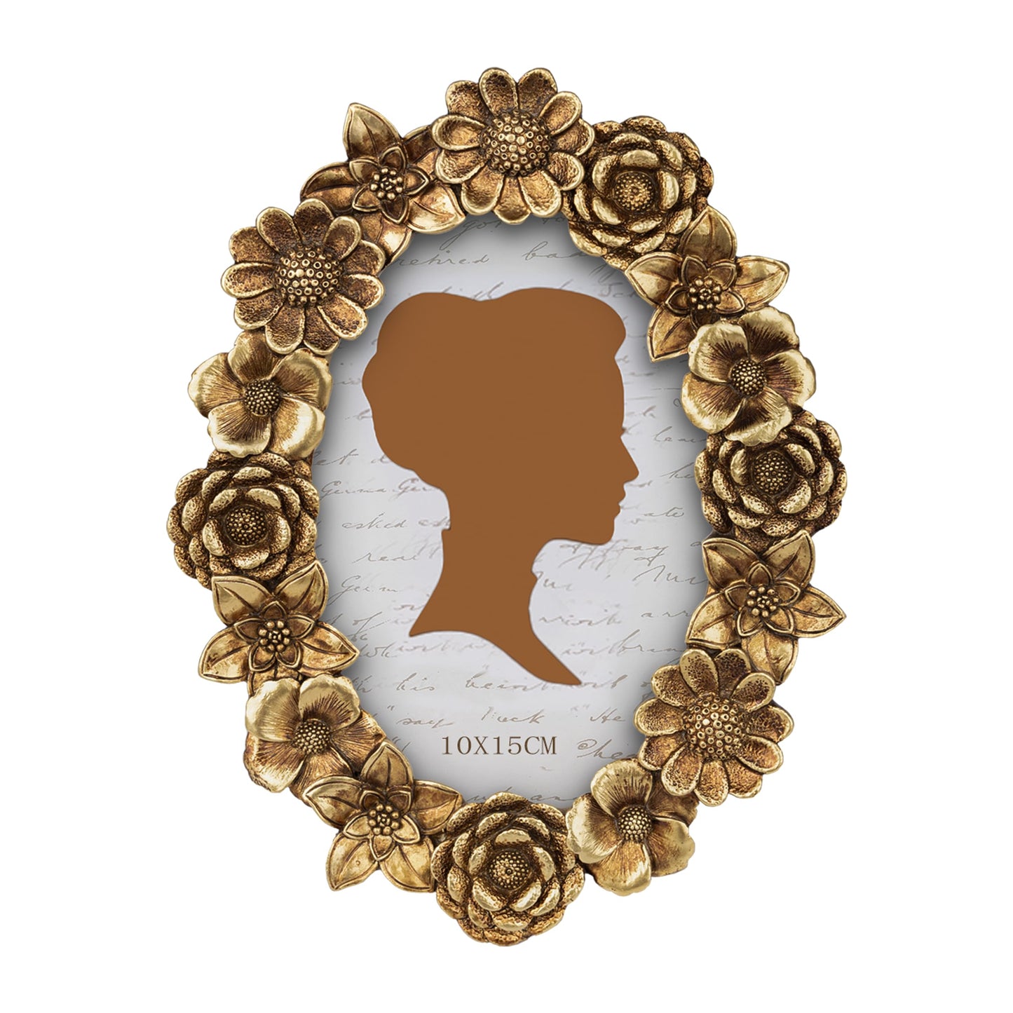 AELS 4x4 Inch Vintage Picture Frame, Elegant Antique Oval Photo Frames with Glass Front, Photo Display, Tabletop Wall Hanging, Gift Ideas, Gold Flower