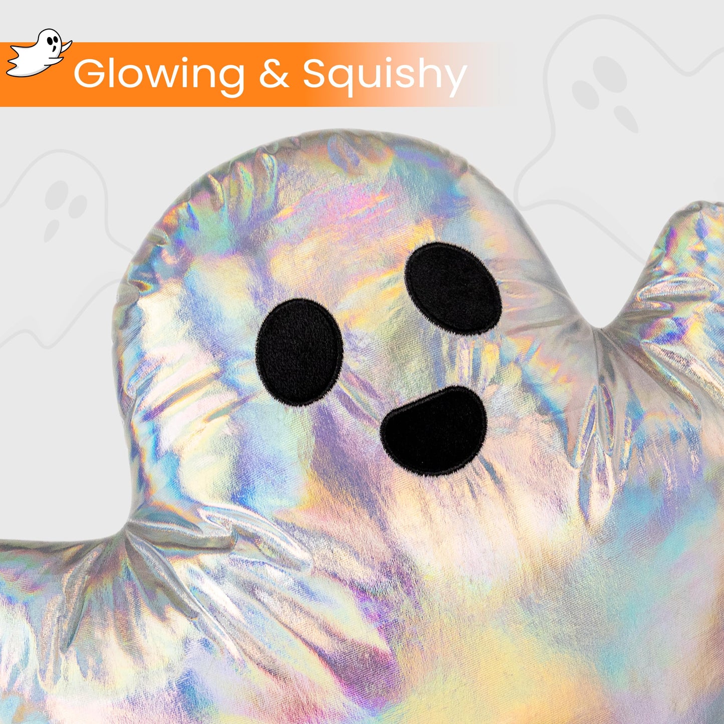 AELS 19.6" Ghost Decorative Throw Pillow Set of 2, Ghost Shaped Spooky Plush Pillows, Halloween Decorations, Halloween Pillows for Holiday Party Home, Decor for Living Room Bedroom, White
