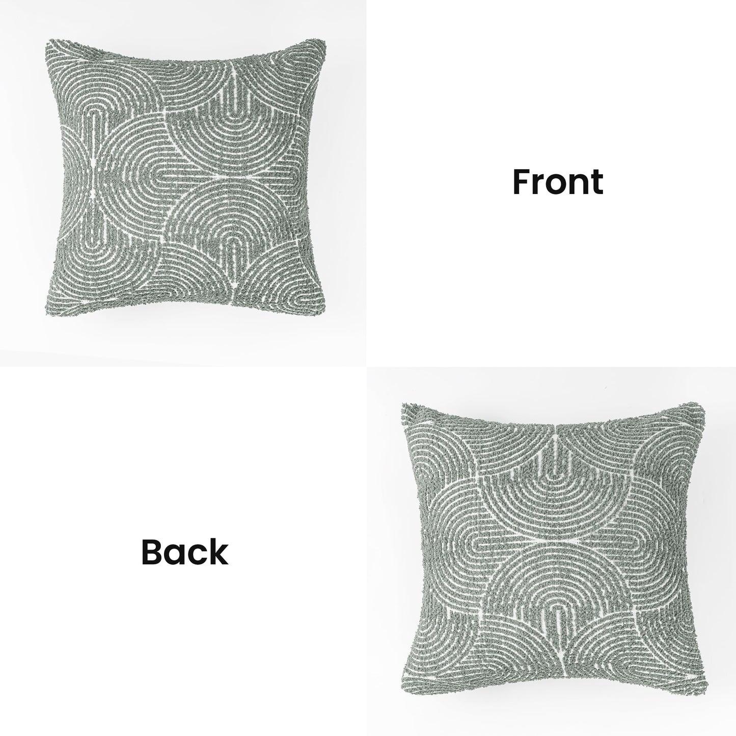 AELS Boho Decorative Textured Throw Pillow Covers 18x18, Modern Mid Century Rainbow Tufted Pillow Case, Farmhouse Rustic Geometric Woven Cushion Case for Bed Couch Sofa, Creamy White