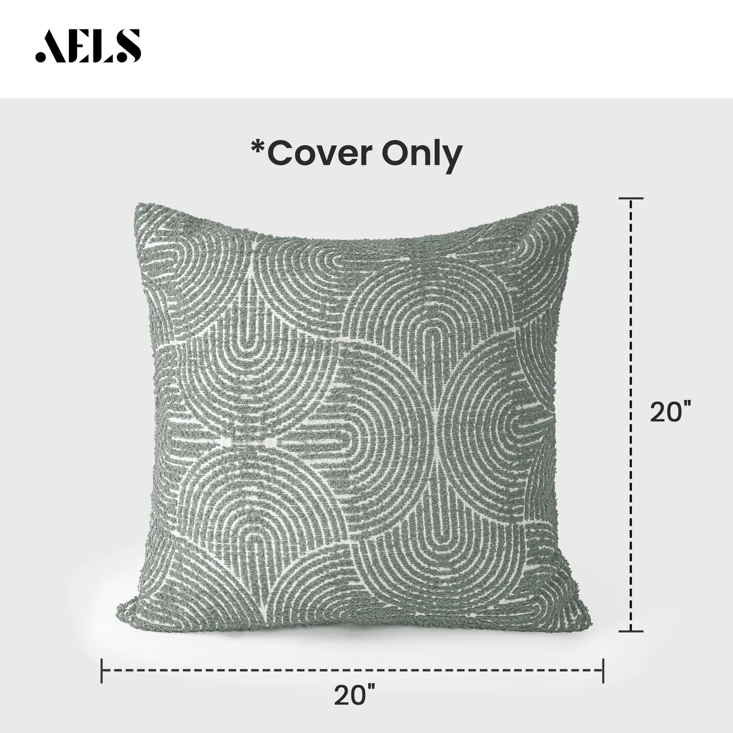AELS Boho Decorative Textured Throw Pillow Covers 18x18, Modern Mid Century Rainbow Tufted Pillow Case, Farmhouse Rustic Geometric Woven Cushion Case for Bed Couch Sofa, Creamy White