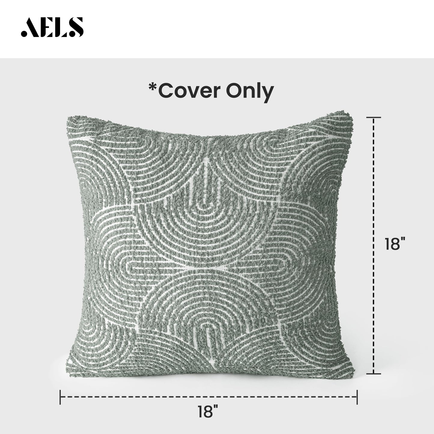 AELS Boho Decorative Textured Throw Pillow Covers 18x18, Modern Mid Century Rainbow Tufted Pillow Case, Farmhouse Rustic Geometric Woven Cushion Case for Bed Couch Sofa, Creamy White