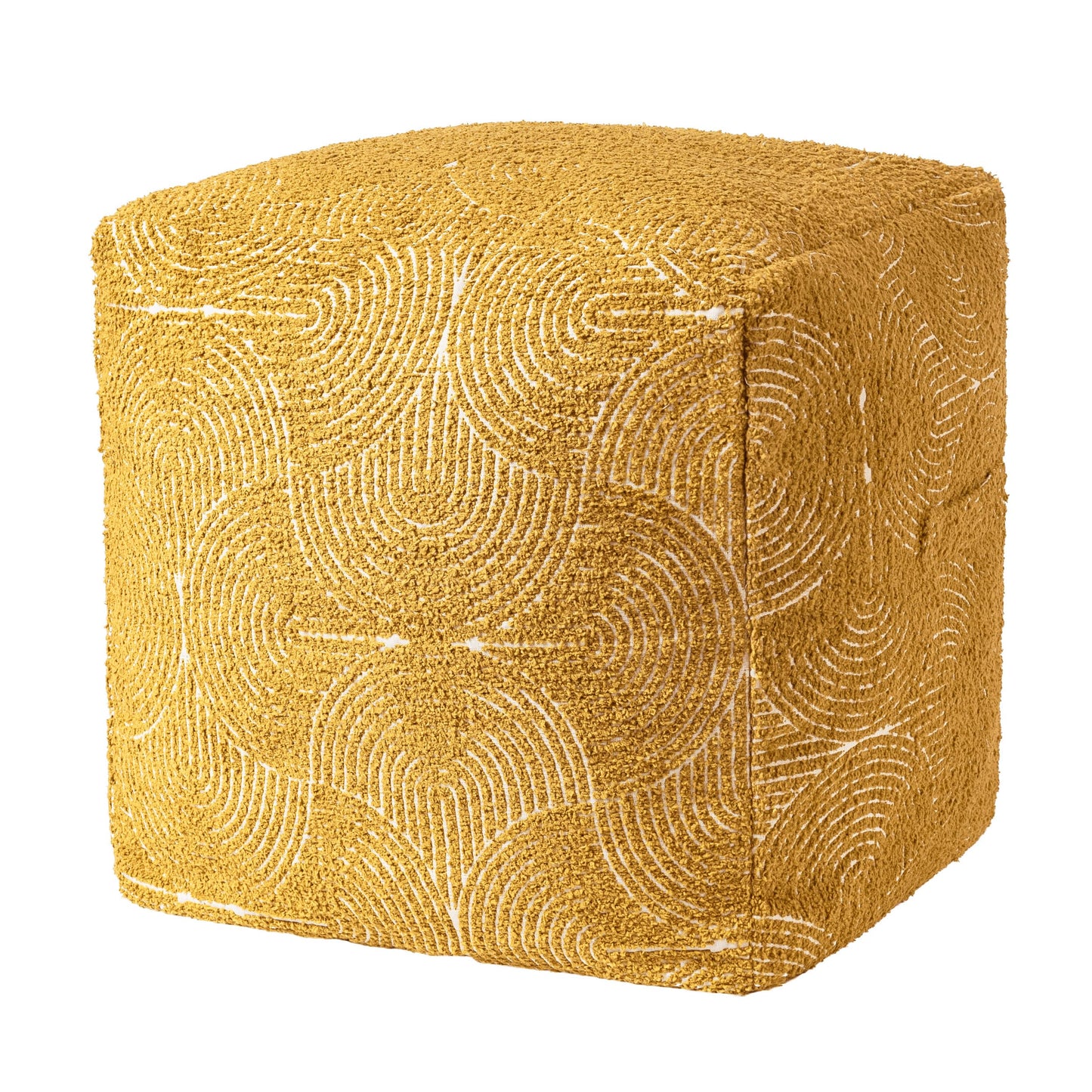 AELS Unstuffed Boho Textured Pouf Cover, Organic Modern Mid Century Rainbow Tufted Storage Bean Bag Cubes, Farmhouse Square Ottoman Pouf Foot Rest Footstool, 18"x18"x18", Cover ONLY, Burnt Orange