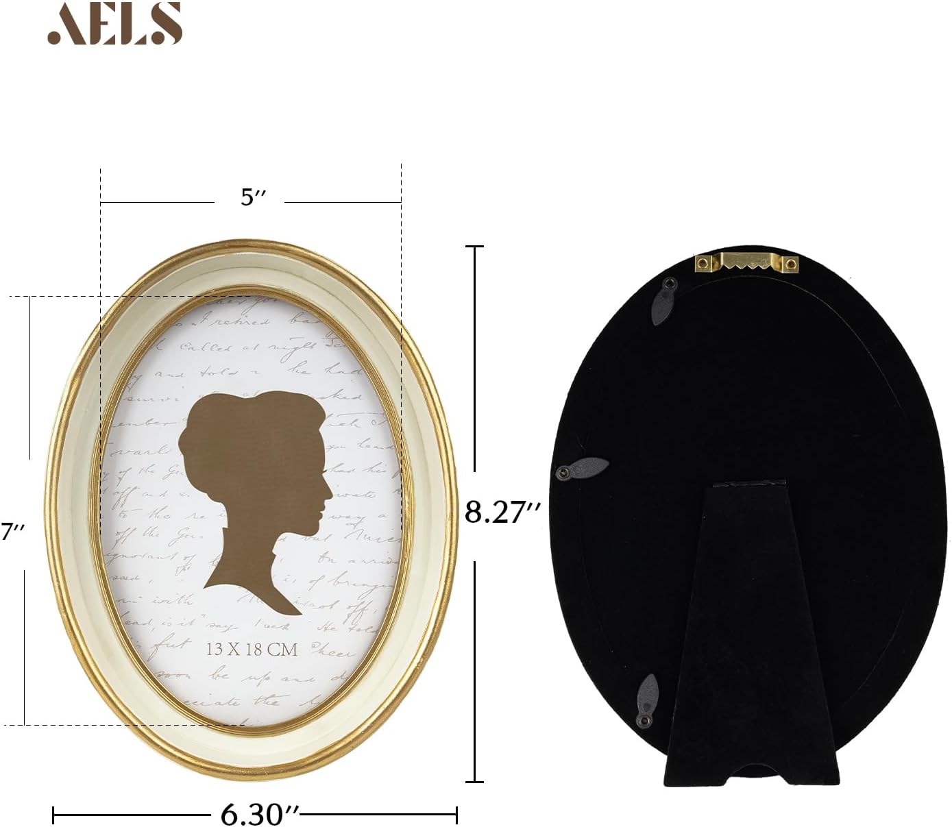 AELS 4x4 Inch Vintage Picture Frame, Elegant Antique Photo Frames with Glass Front, Photo Display, Tabletop Wall Hanging, Gift Ideas, Black Round with Gold Trim
