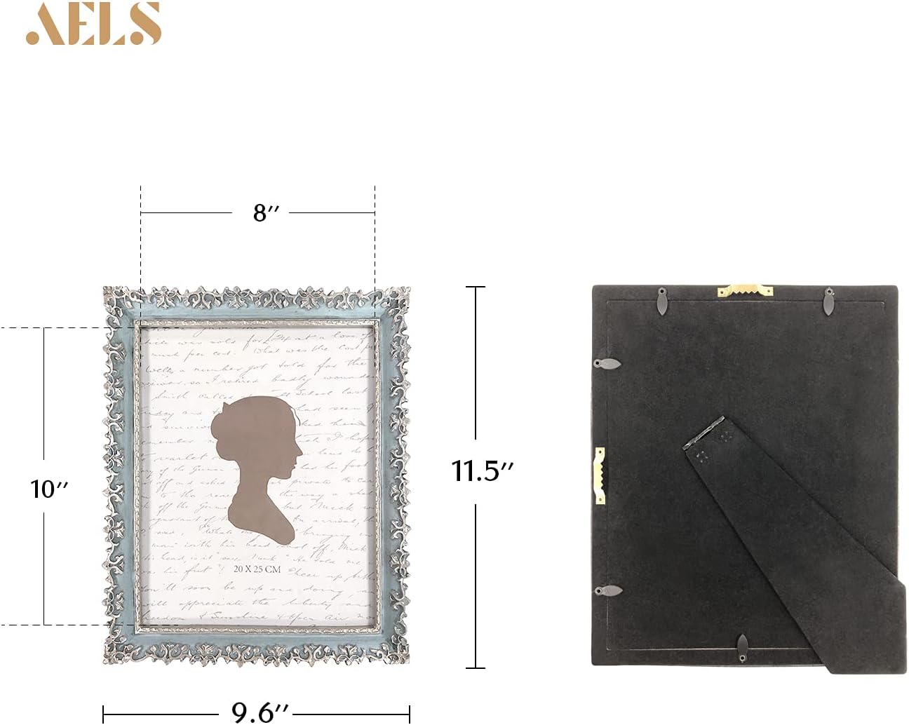 AELS 4x6 Inch Vintage Picture Frame, Elegant Antique Photo Frames with Glass Front, Photo Display, Tabletop Wall Hanging, Gift Ideas, Vine Pattern