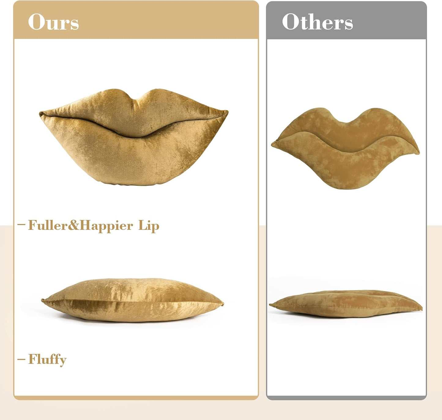 AELS 3D Large Lips Throw Pillows Smooth Soft Velvet Decorative Throw Pillows Love Pillows Cute Pillow 24 X 12 inches for Couch Sofa Bed Living Room Bedroom, Red