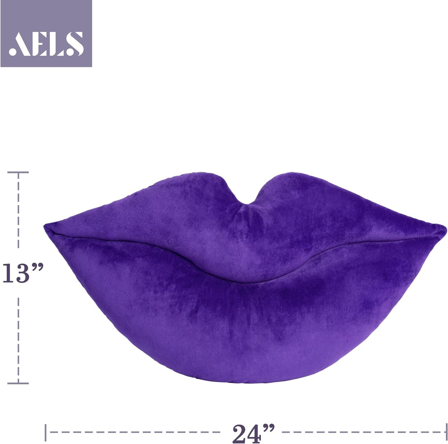 AELS 3D Large Lips Throw Pillows Smooth Soft Velvet Decorative Throw Pillows Love Pillows Cute Pillow 24 X 12 inches for Couch Sofa Bed Living Room Bedroom, Red