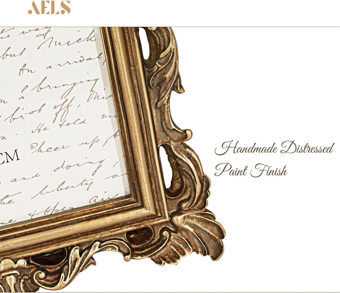 AELS 4x6 Inch Vintage Picture Frame, Elegant Antique Photo Frames with Glass Front, Photo Display, Tabletop Wall Hanging, Gift Ideas
