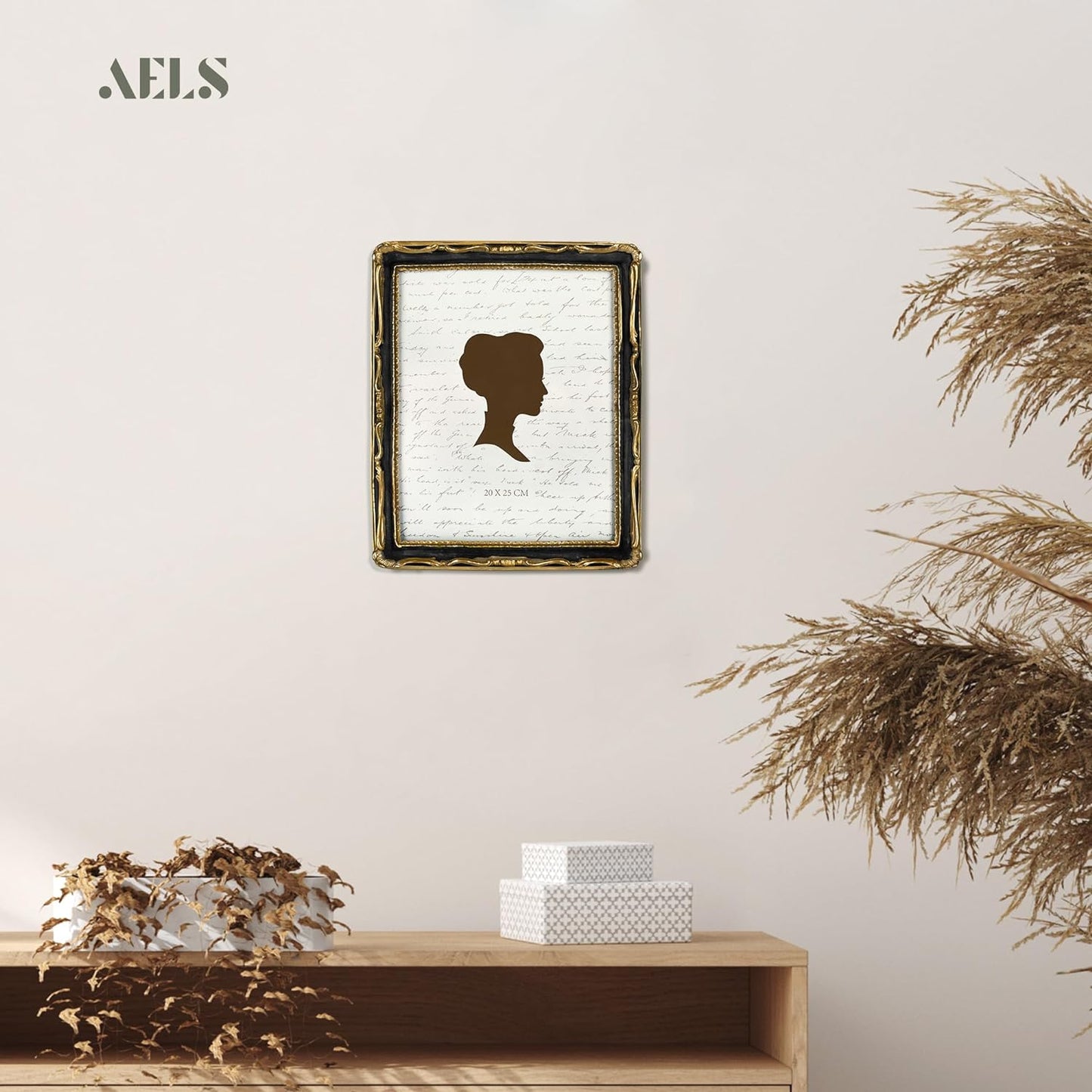 AELS 8x10 Inch Vintage Picture Frame, Elegant Antique Photo Frames with Glass Front, Photo Display, Tabletop Wall Hanging, Gift Ideas,Gold and Black
