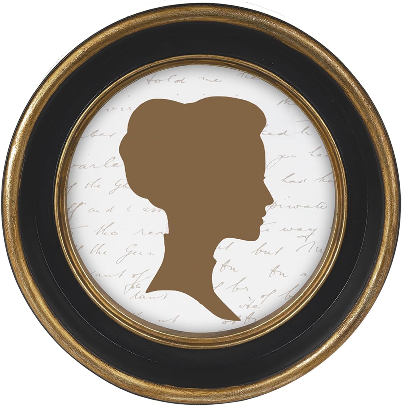 AELS 4x4 Inch Vintage Picture Frame, Elegant Antique Photo Frames with Glass Front, Photo Display, Tabletop Wall Hanging, Gift Ideas, Black Round with Gold Trim