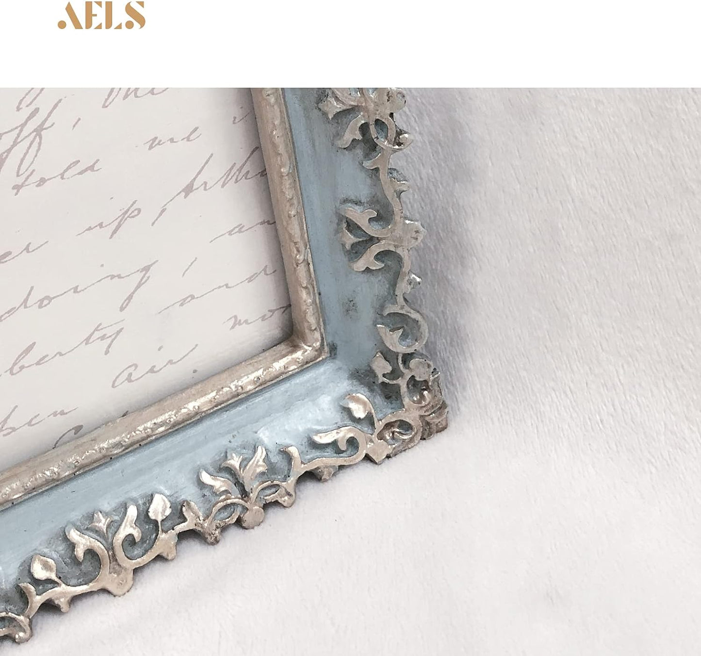 AELS 4x6 Inch Vintage Picture Frame, Elegant Antique Photo Frames with Glass Front, Photo Display, Tabletop Wall Hanging, Gift Ideas, Vine Pattern