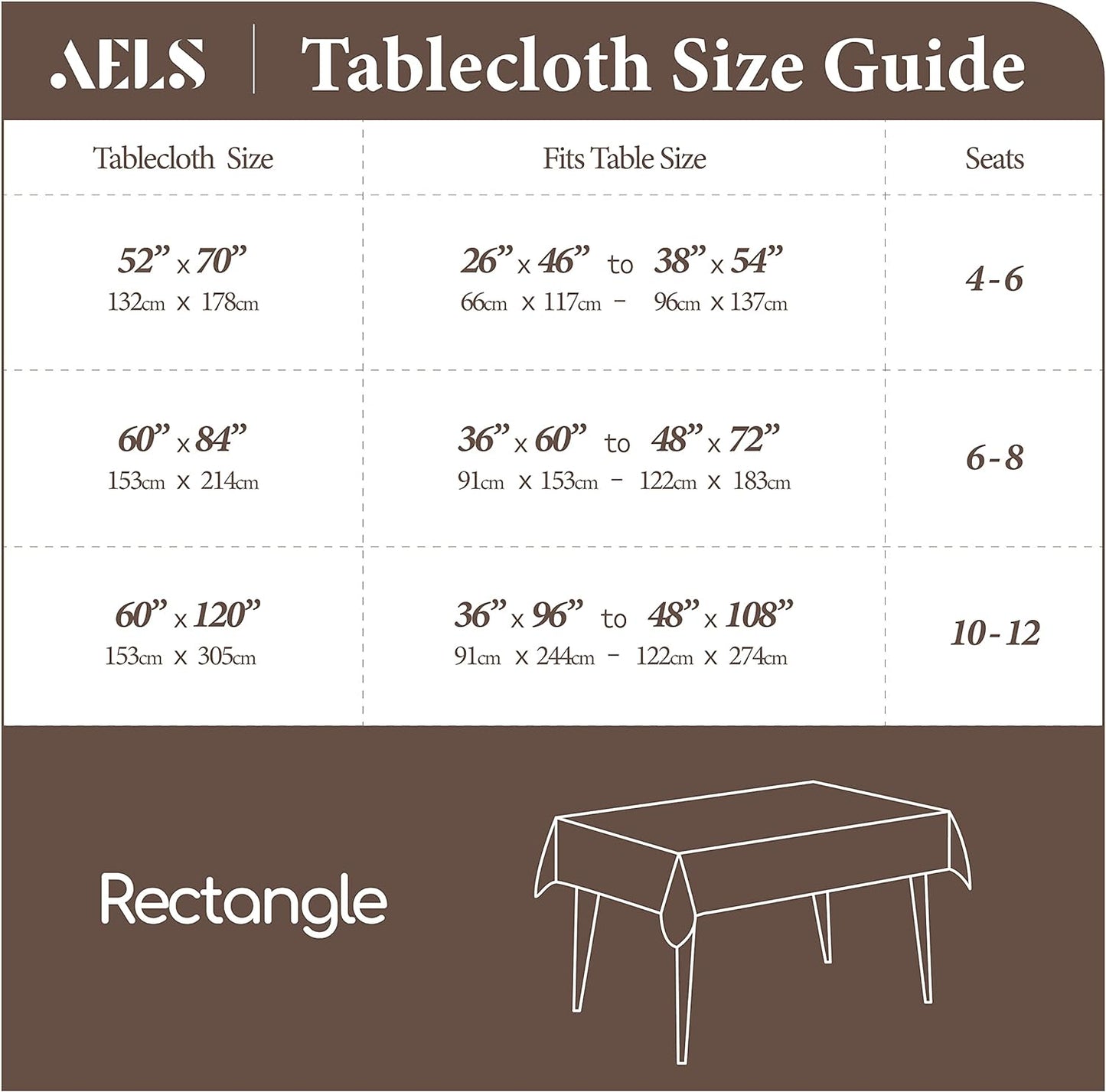 AELS Vinyl Coated Fabric 60x84 inch Tablecloth, Waterproof Oil-Proof Stain Resistant Washable Printed Indoor Table Cover, Decorative Rectangle Table Cloths for Dining Room, Party, Flower