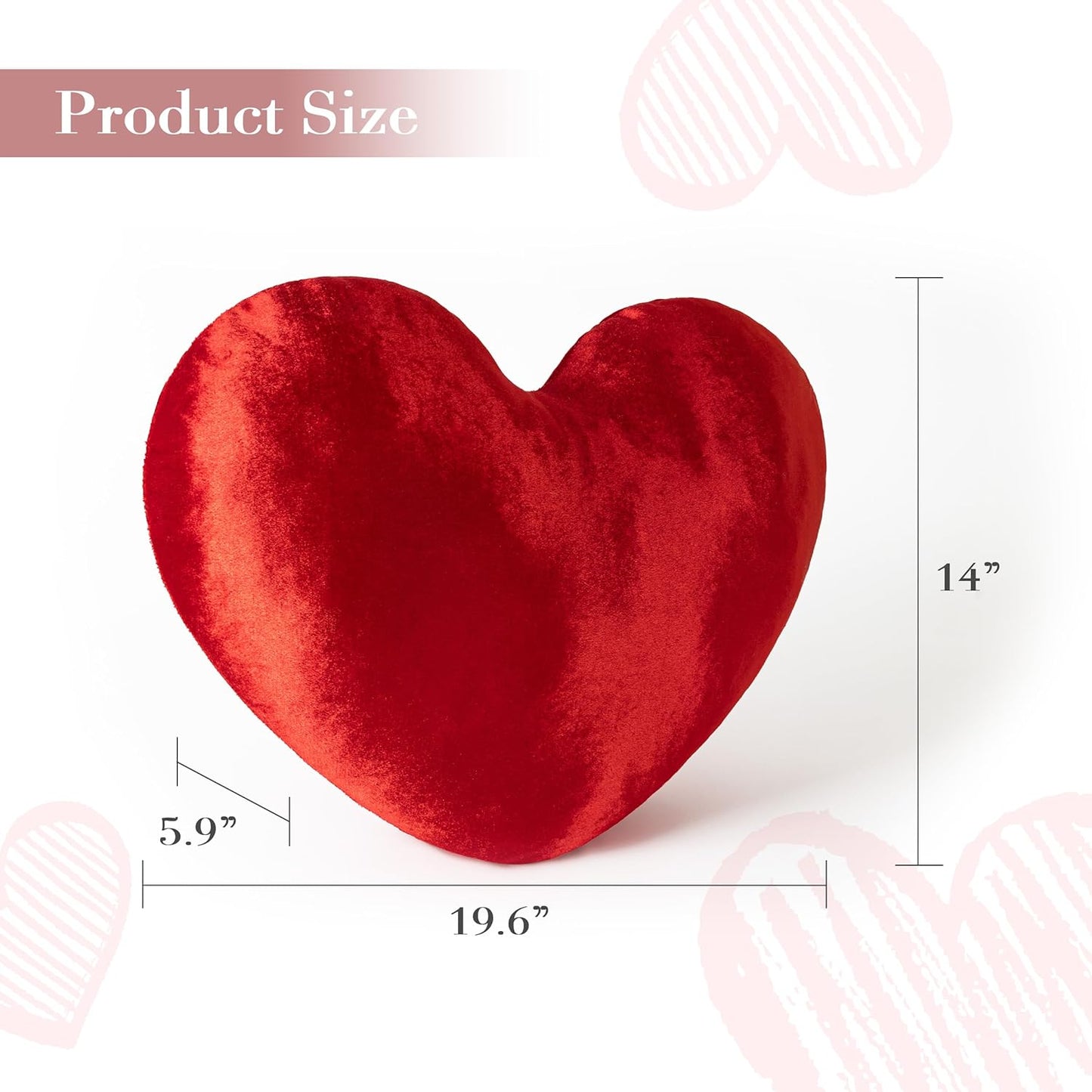AELS Heart Shaped Pillow, 20 Inches Heart Decorative Throw Pillows, Faux Fur Love Pillows Cute Pillow, Valentines Day Decorations, Wedding Decor, Living Room Bedroom Nursery Decor, White