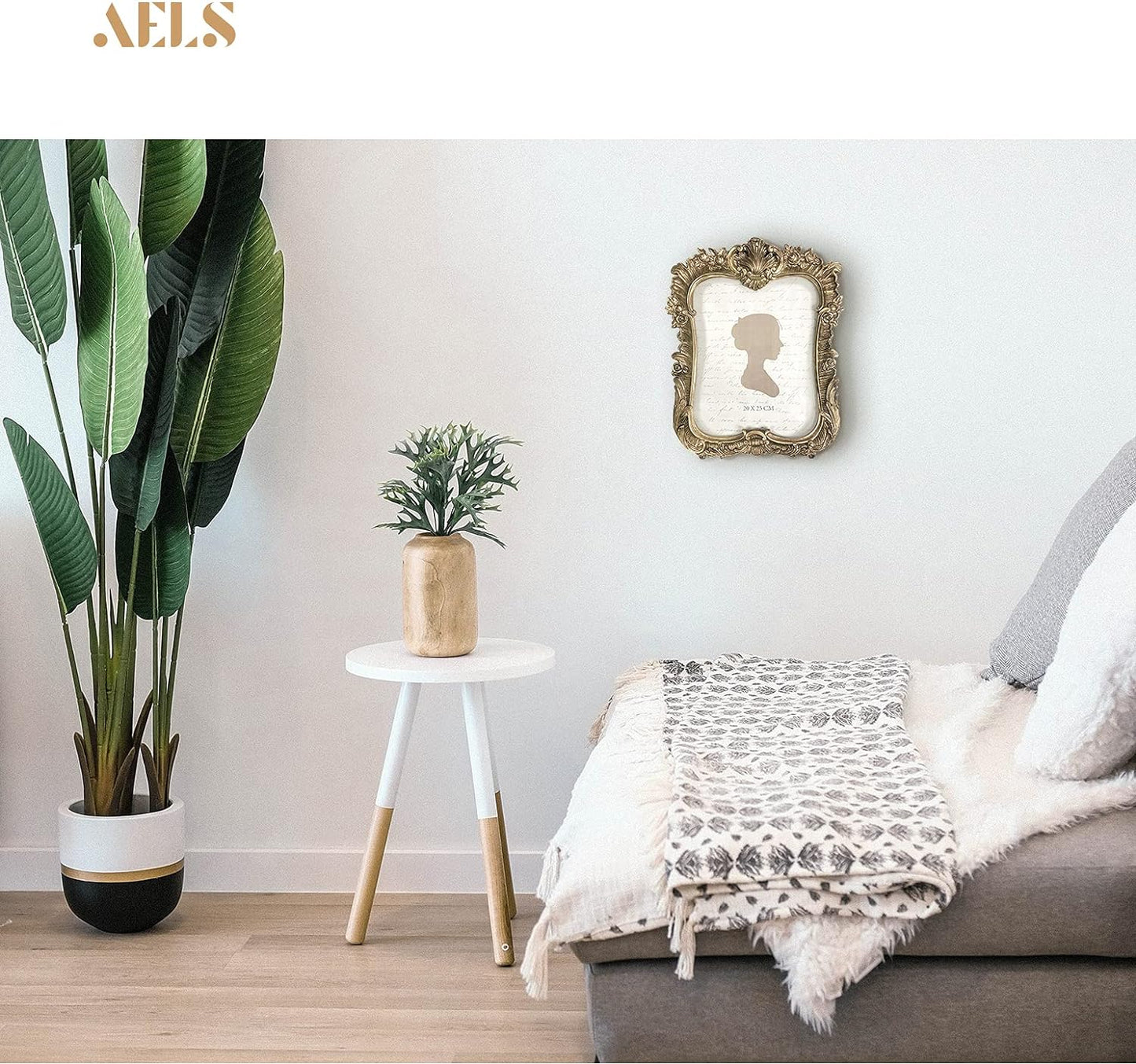 AELS 5x7 Inch Vintage Picture Frame, Elegant Luxury Antique Photo Frames with Glass Front, Photo Display, Tabletop Wall Hanging, Gift Ideas, Golden