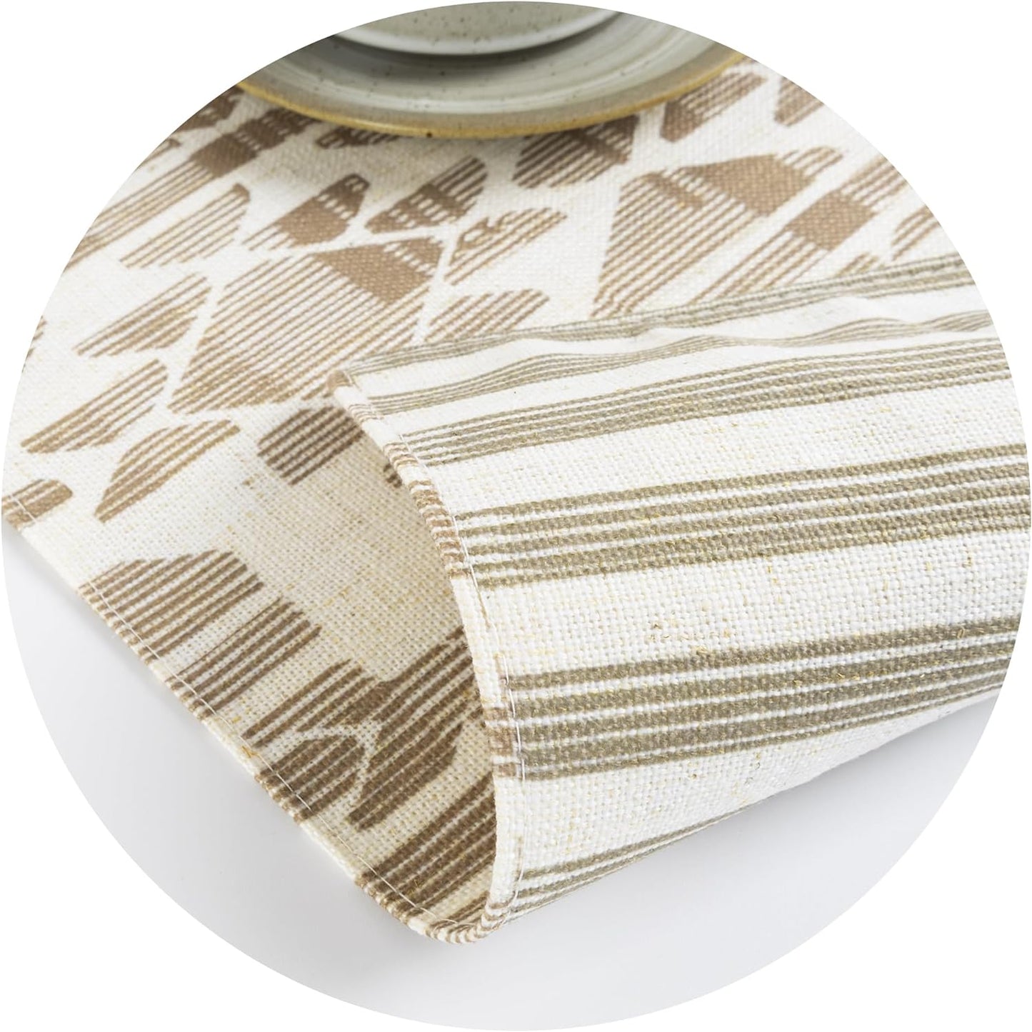 AELS Reversible Cloth Placemats Set of 4, Decorative Washable Place Mats, Linen Table Placemat, Kitchen Dining Table Decor, Parties Banquet Camping, Mid Century