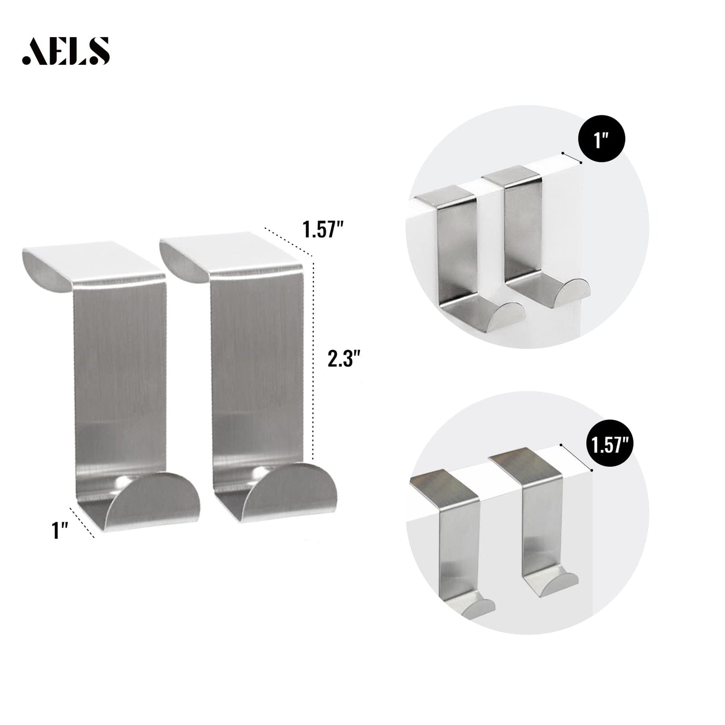 AELS Farmhouse Hanging Laundry Hamper with 2 Hooks, Washable Beige & Stripes Laundry Bag with Zipper & Wide Open Top, Over the Door Organizer for Dirty Clothes, Space Saving Storage