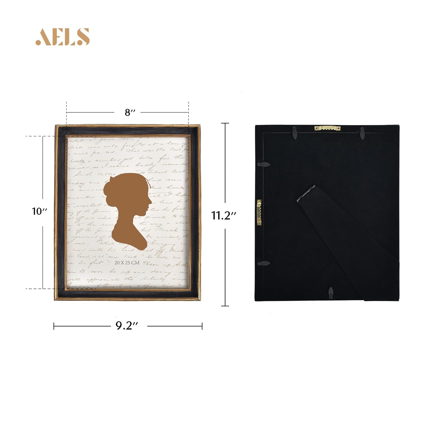 AELS 8x10 Inch Vintage Picture Frame, Elegant Antique Photo Frames with Glass Front, Photo Display, Tabletop Wall Hanging, Gift Ideas, Off-white with Gold Trim