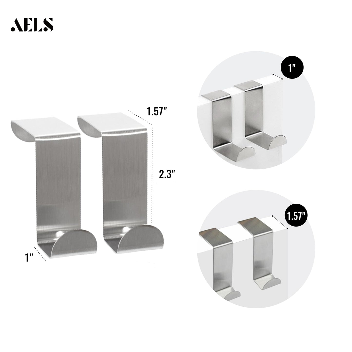 AELS Farmhouse Hanging Laundry Hamper with 2 Hooks, Washable Beige & Stripes Laundry Bag with Zipper & Wide Open Top, Over the Door Organizer for Dirty Clothes, Space Saving Storage