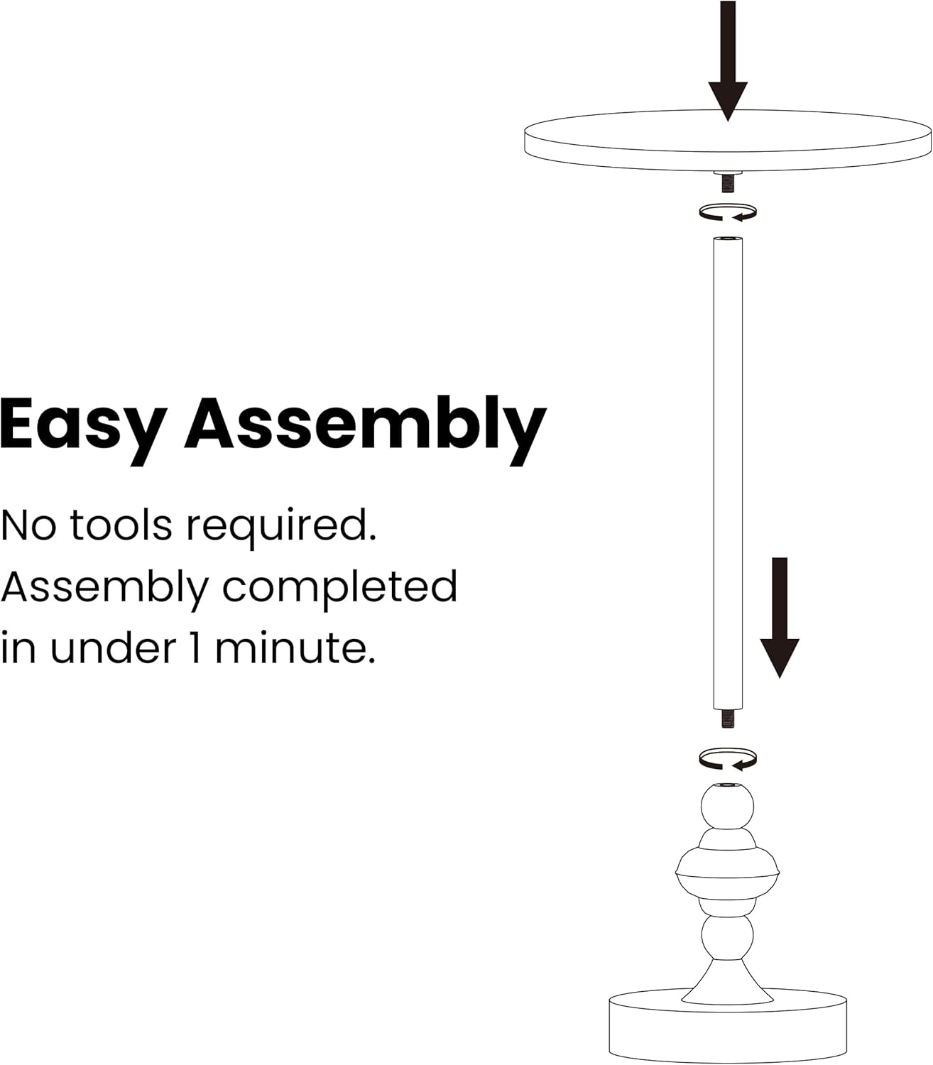 AELS Mid Century Modern Accent Drink Table, 11.8" Round Black Side Table with Metal Top and Base, Small End Table Nightstand for Living Room, Bedroom, Office, or Entryway