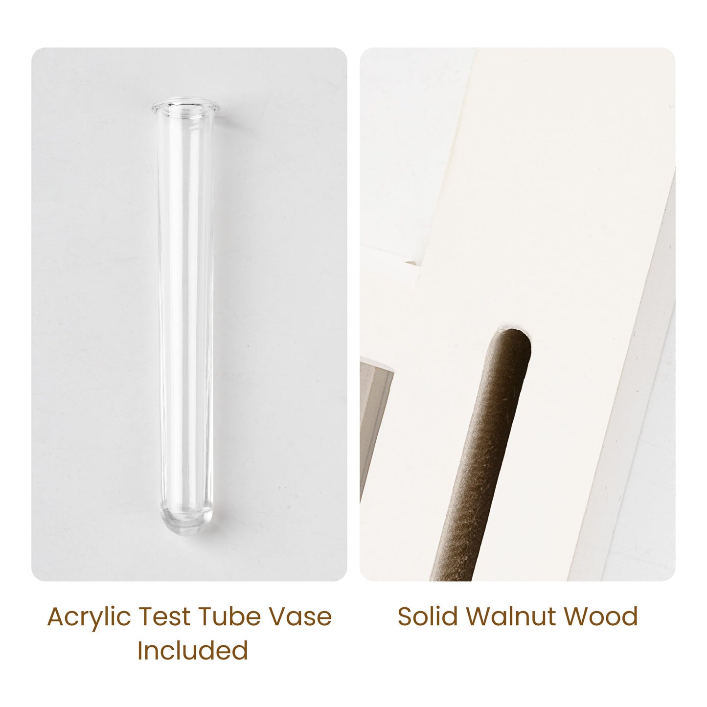 AELS Black Wall Mounted Key Holder with Acrylic Vase & Mail Organizer, Wooden Entryway Key Rack with 5.9" Test Tube Vase, Decorative Key Hanger with Slot for Keys and Letters, Gift Idea