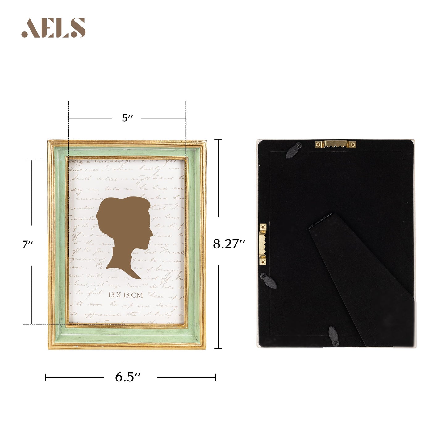 AELS 8x10 Inch Vintage Picture Frame, Elegant Antique Photo Frames with Glass Front, Photo Display, Tabletop Wall Hanging, Gift Ideas, Off-white with Gold Trim