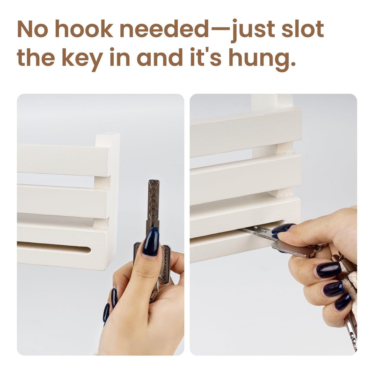 AELS Black Wall Mounted Key Holder with Acrylic Vase & Mail Organizer, Wooden Entryway Key Rack with 5.9" Test Tube Vase, Decorative Key Hanger with Slot for Keys and Letters, Gift Idea