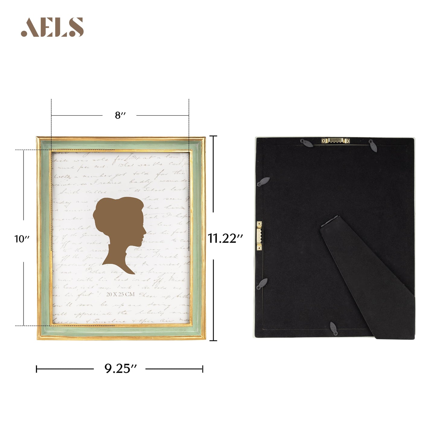 AELS 8x10 Inch Vintage Picture Frame, Elegant Antique Photo Frames with Glass Front, Photo Display, Tabletop Wall Hanging, Gift Ideas, Off-white with Gold Trim