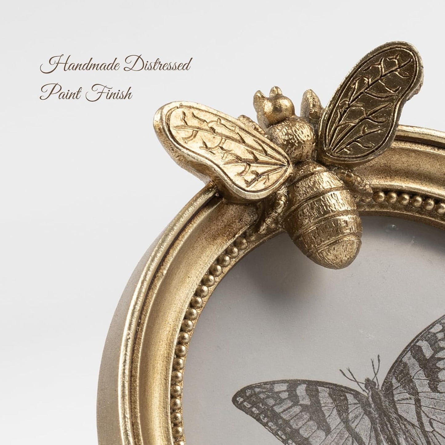 AELS 3.5 Inch Small Vintage Picture Frames Set of 3, Round Antique Photo Frames Set with Glass Front, Photo Display, Tabletop Wall Hanging, Gift Ideas, Golden