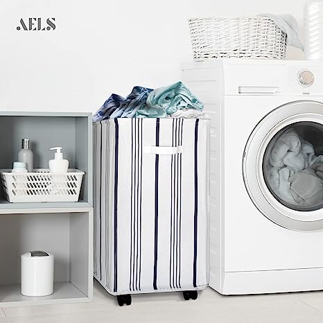  Airrniss Laundry Hamper with lid, 100L Waterproof-Laundry Basket,  Collapsible-Tall-Clothes Hamper with Removable-Laundry Bags for Bedroom,  Laundry Room, Closet, Bathroom, College Grey : Home & Kitchen