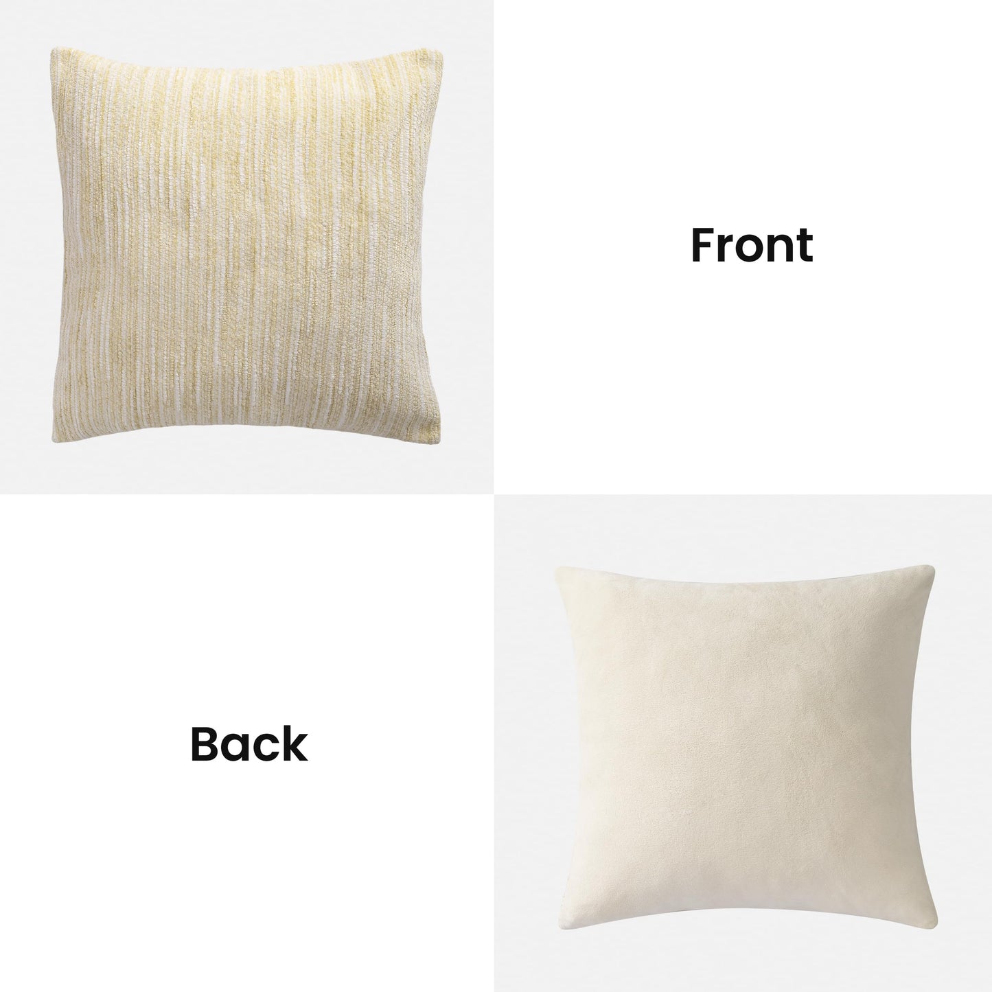 AELS 18x18 Decorative Farmhouse Throw Pillow Covers, Chenille Striped Pillow Case, Set of 2, Boho Textured Cushion Cover for Sofa Couch Living Room (Cover ONLY), Black and White