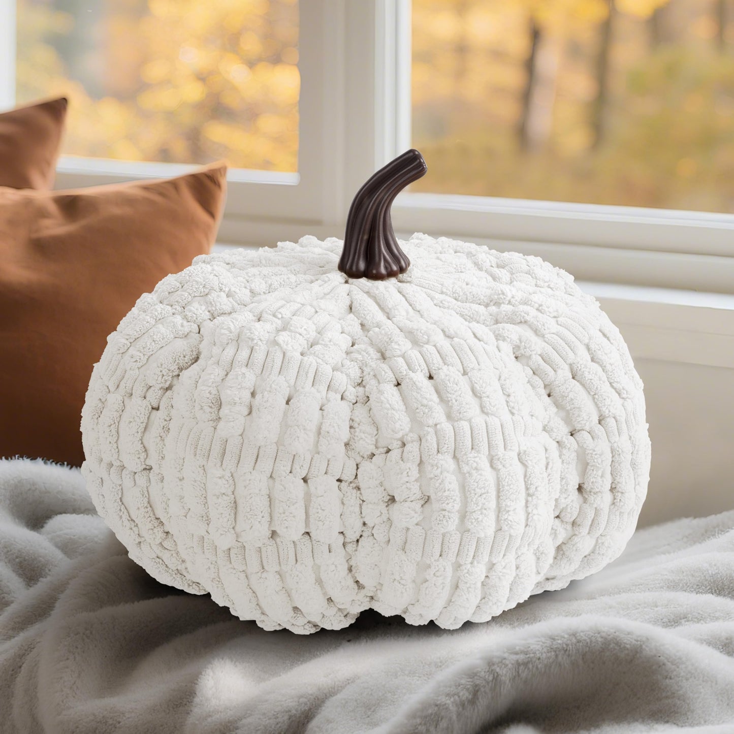 AELS Pumpkin Pillows Halloween Pumpkin Pillow, Fall Thanksgiving Decorative Throw Pillow, 14 Inch 3D Pumpkin Throw Pillows for Home, Party, Gift, Pumpkin Orange