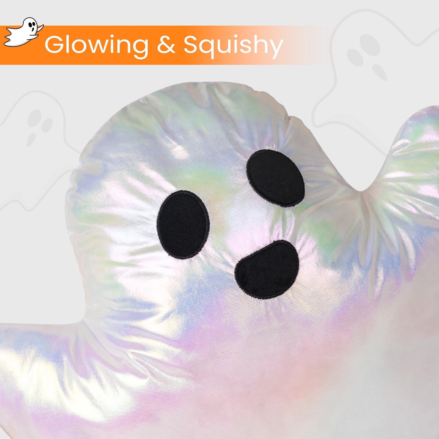 AELS 19.6" Ghost Decorative Throw Pillow Set of 2, Ghost Shaped Spooky Plush Pillows, Halloween Decorations, Halloween Pillows for Holiday Party Home, Decor for Living Room Bedroom, White